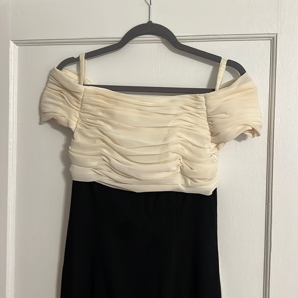 Vintage Lord & Taylor Black and White Formal Maxi Dress